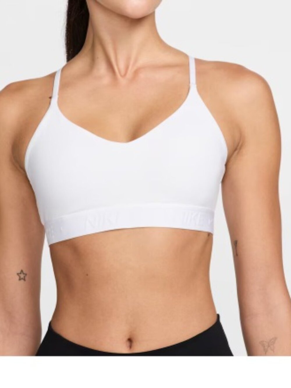NEW NIKE White Light-Support Sports Bralette Women's Plus Size 4X Trainer Bra